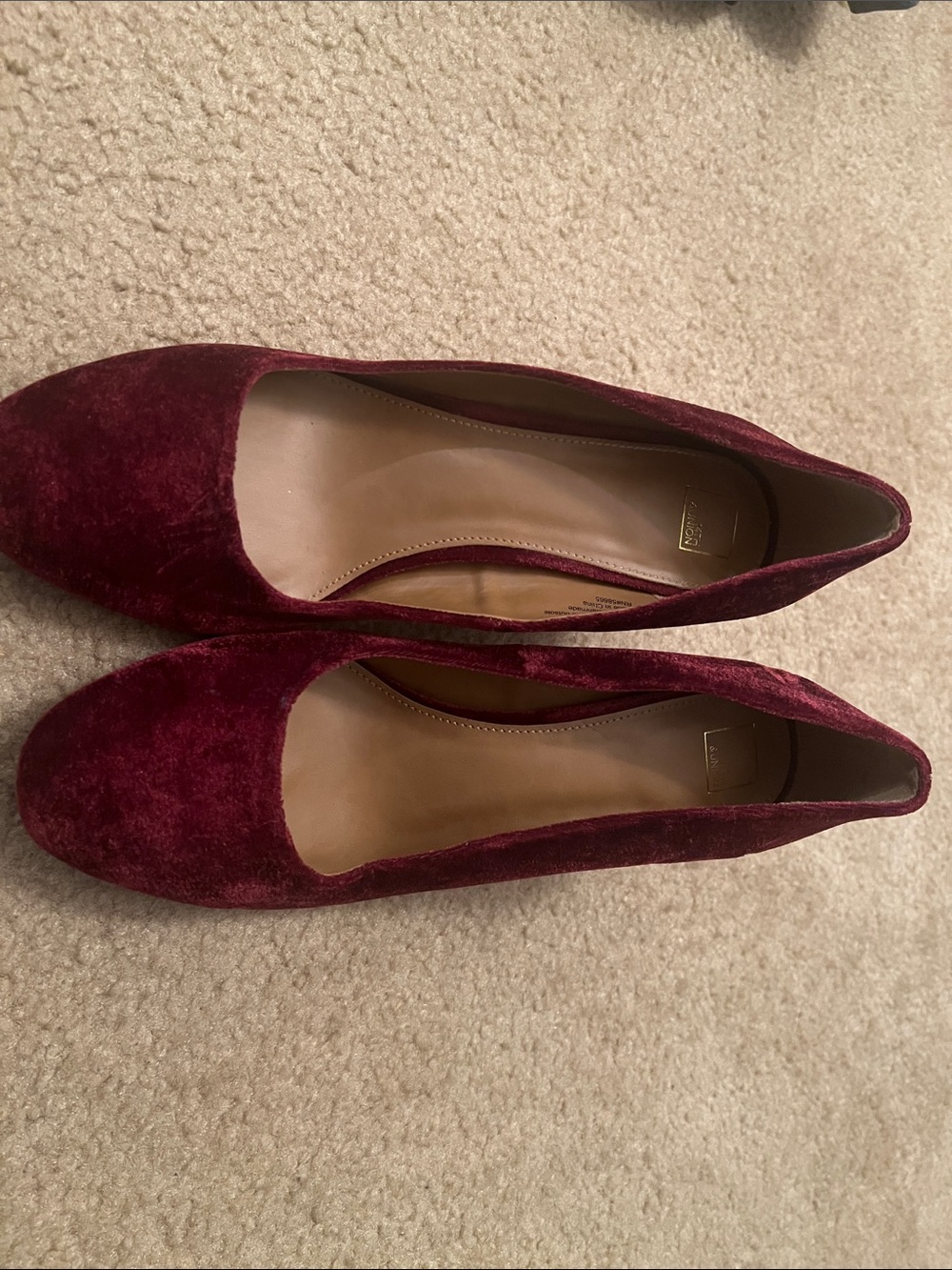 14th & Union Burgundy Velvet Pointed-Toe Pumps